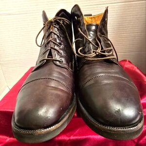 LORENZO 1973 MEN'S ITALY MADE XL LIGHT SOFT BROWN BOOTS LEATHER TIE-UP SIZE 10.5